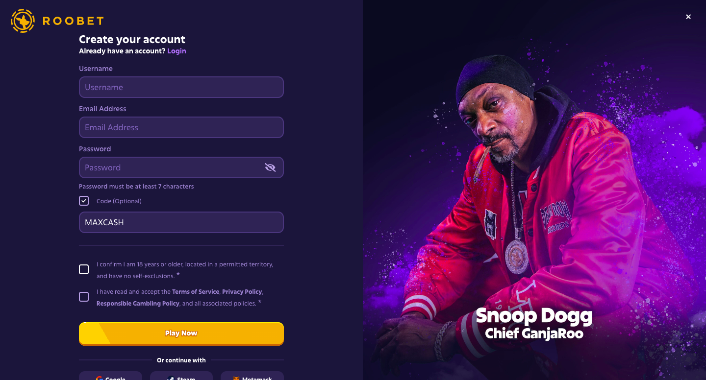 Roobet Registration